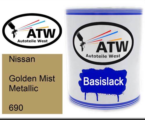 Nissan, Golden Mist Metallic, 690: 1L Lackdose, von ATW Autoteile West.